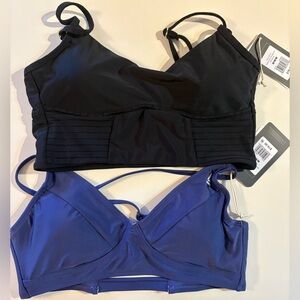 Reebok Black and Deep Blue Bikini Tops